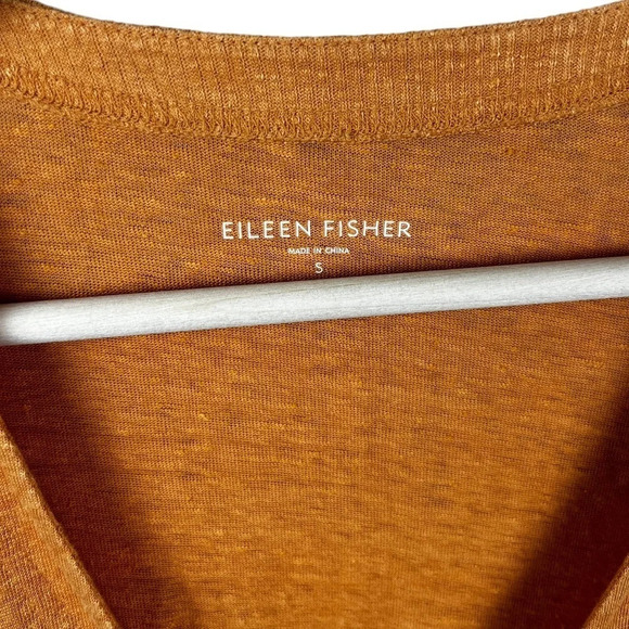 Eileen Fisher • Orange Linen Cardigan - Picture 3 of 6